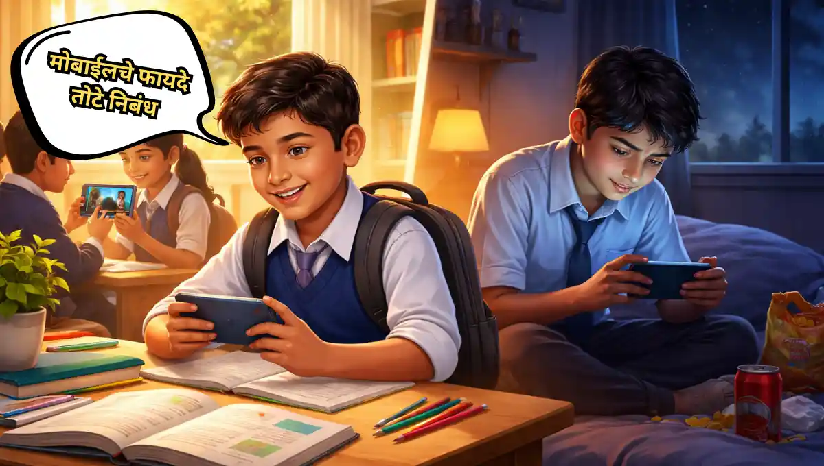 Mobile Che Fayde Tote Nibandh – मोबाईलचे फायदे तोटे निबंध