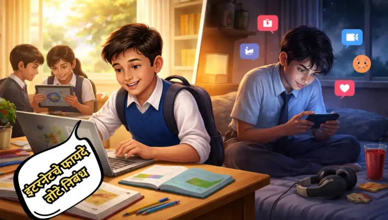 Internet Che Fayde Tote Nibandh – इंटरनेटचे फायदे तोटे निबंध