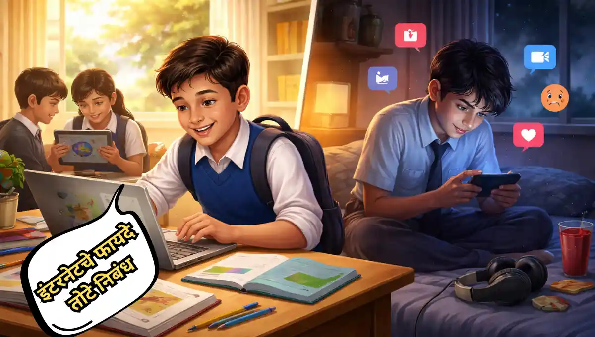 Internet Che Fayde Tote Nibandh – इंटरनेटचे फायदे तोटे निबंध